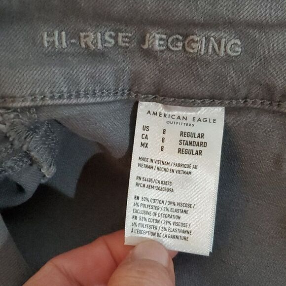 AEO Grey Hi Rise Jegging Size 8 Regular - Picture 7 of 7